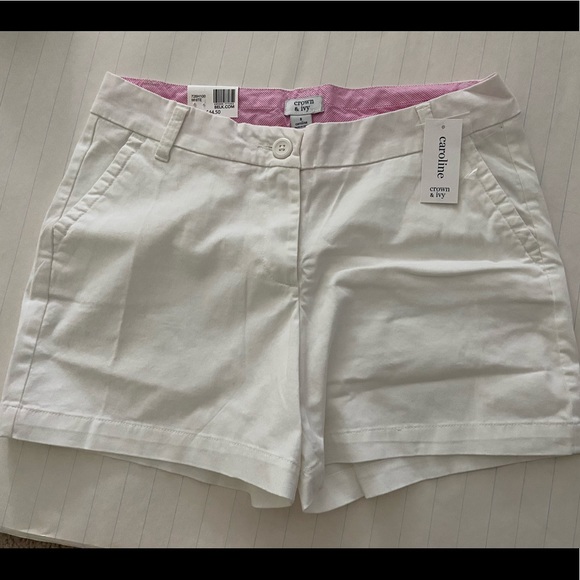 White NWT shorts size 8 •Crown & Ivy - Picture 1 of 2